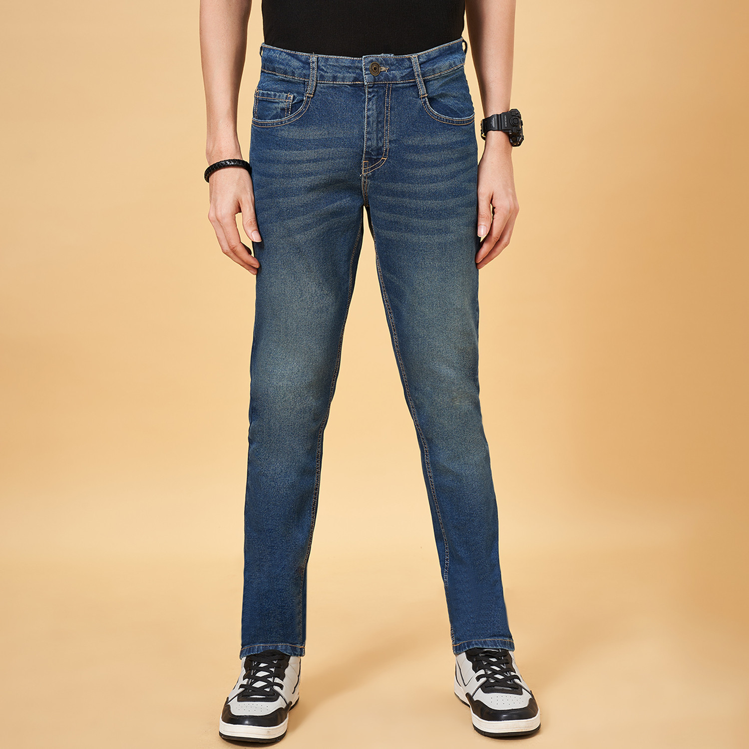 Image of SF Jeans by Pantaloons Slim Men Dark Blue Jeans