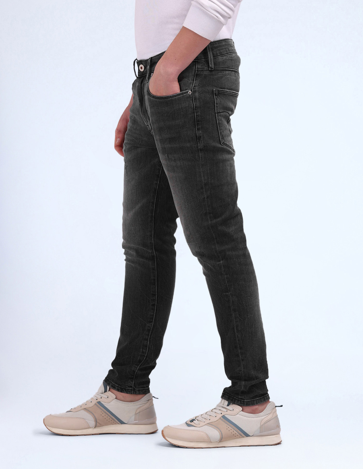 Image of FLYING MACHINE Skinny Men Black Jeans