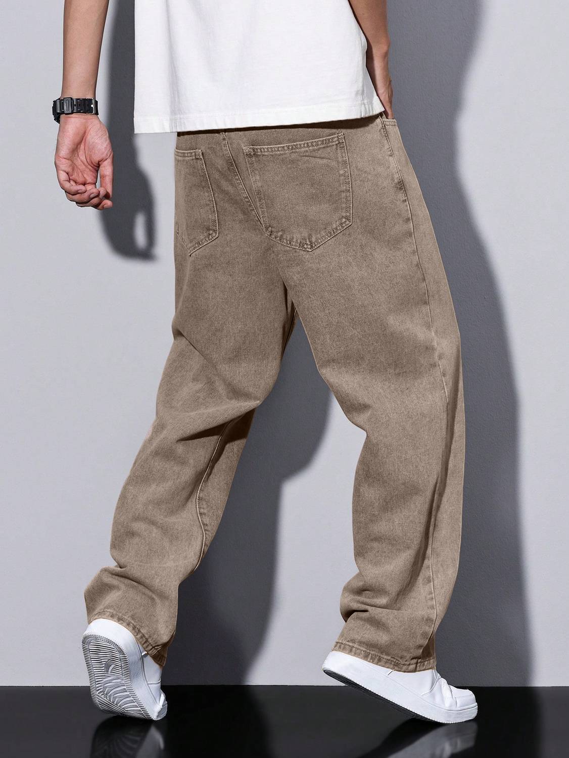 Plus91 Loose Fit Men Brown Jeans - Image 5