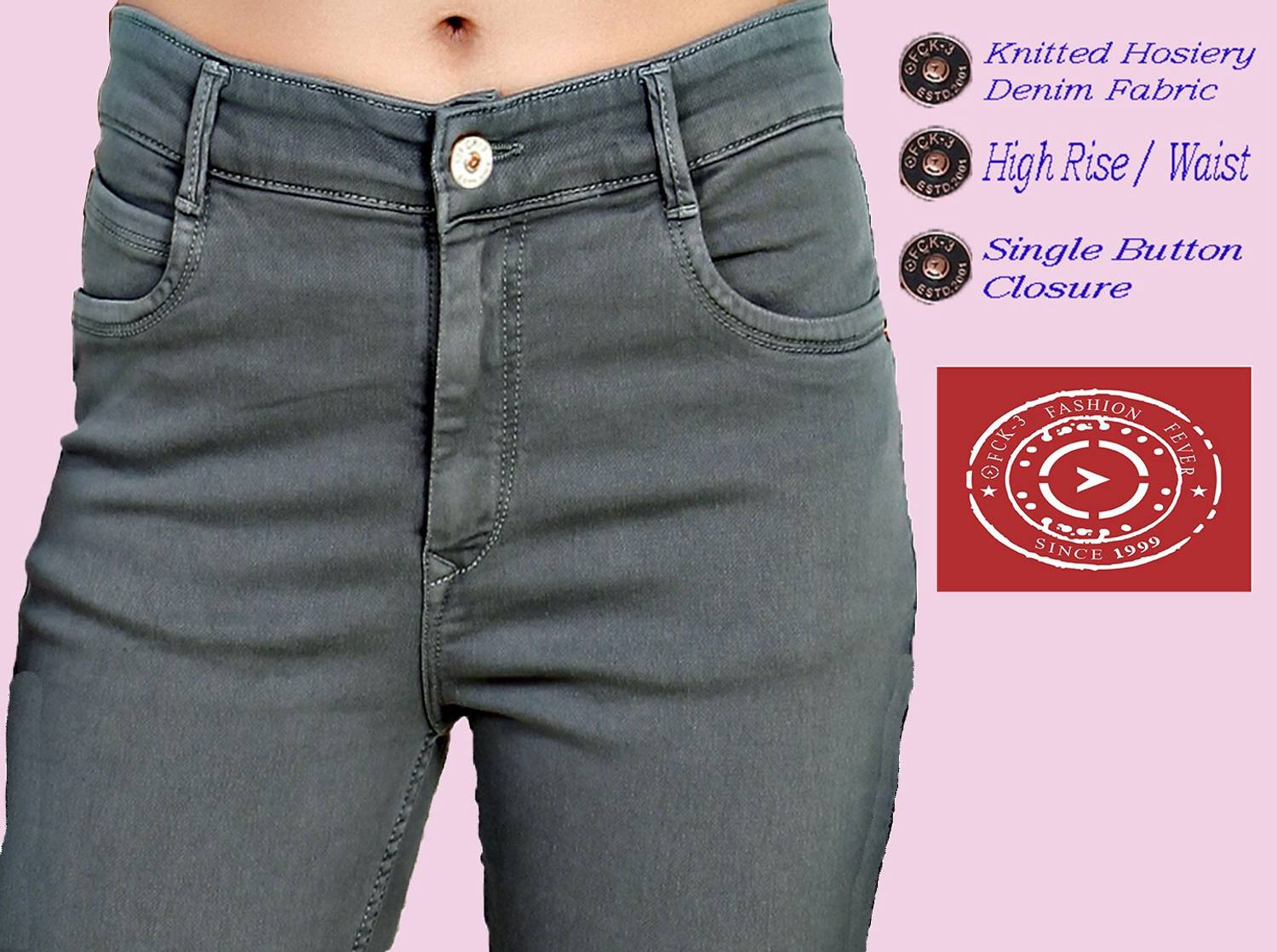 Fck-3 Regular Women Grey Jeans