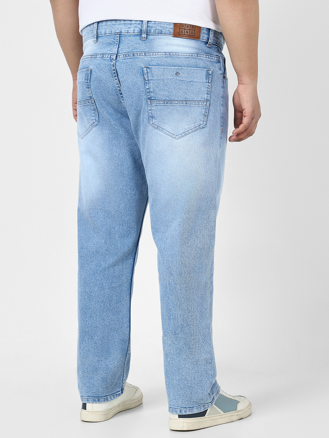 Image of Urbano Plus Straight Fit Men Light Blue Jeans