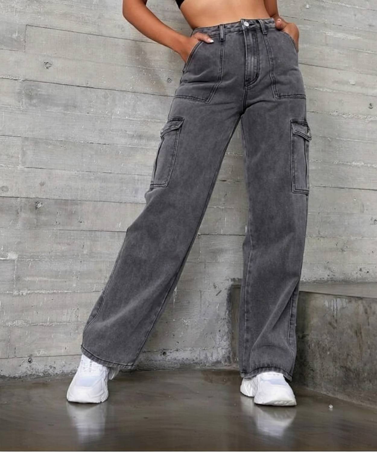 VBEAUTI Regular Women Dark Grey Jeans