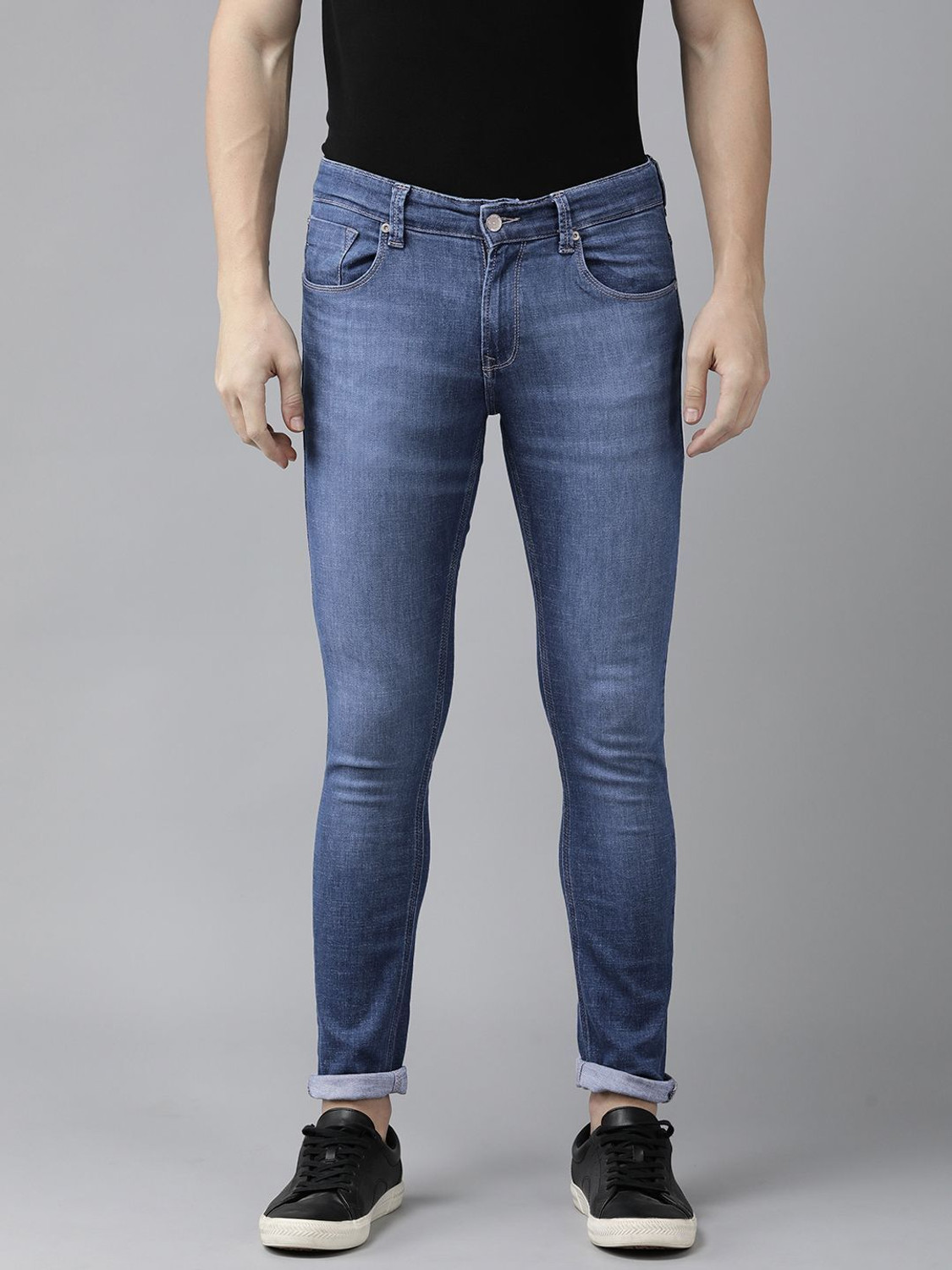 Image of Spykar Super Skinny Men Blue Jeans