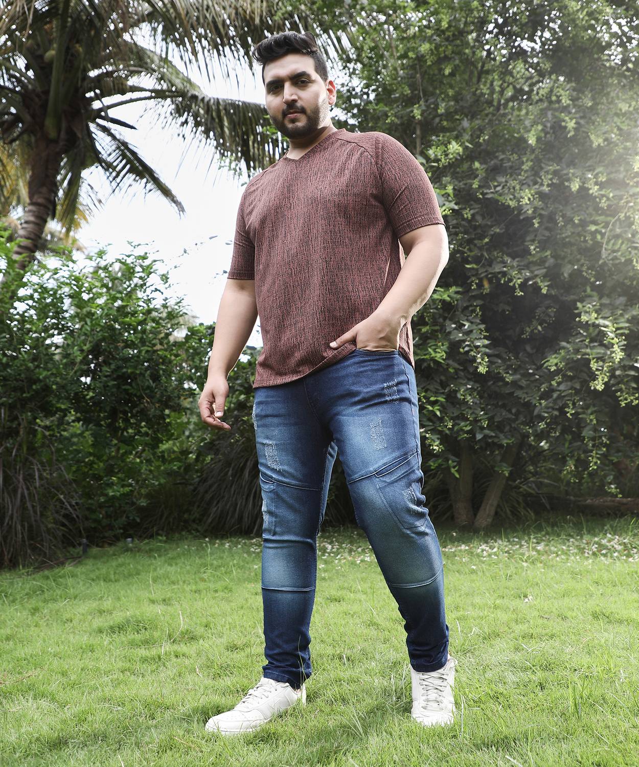 Instafab Plus Men Skinny Mid Rise Blue Jeans - Image 4