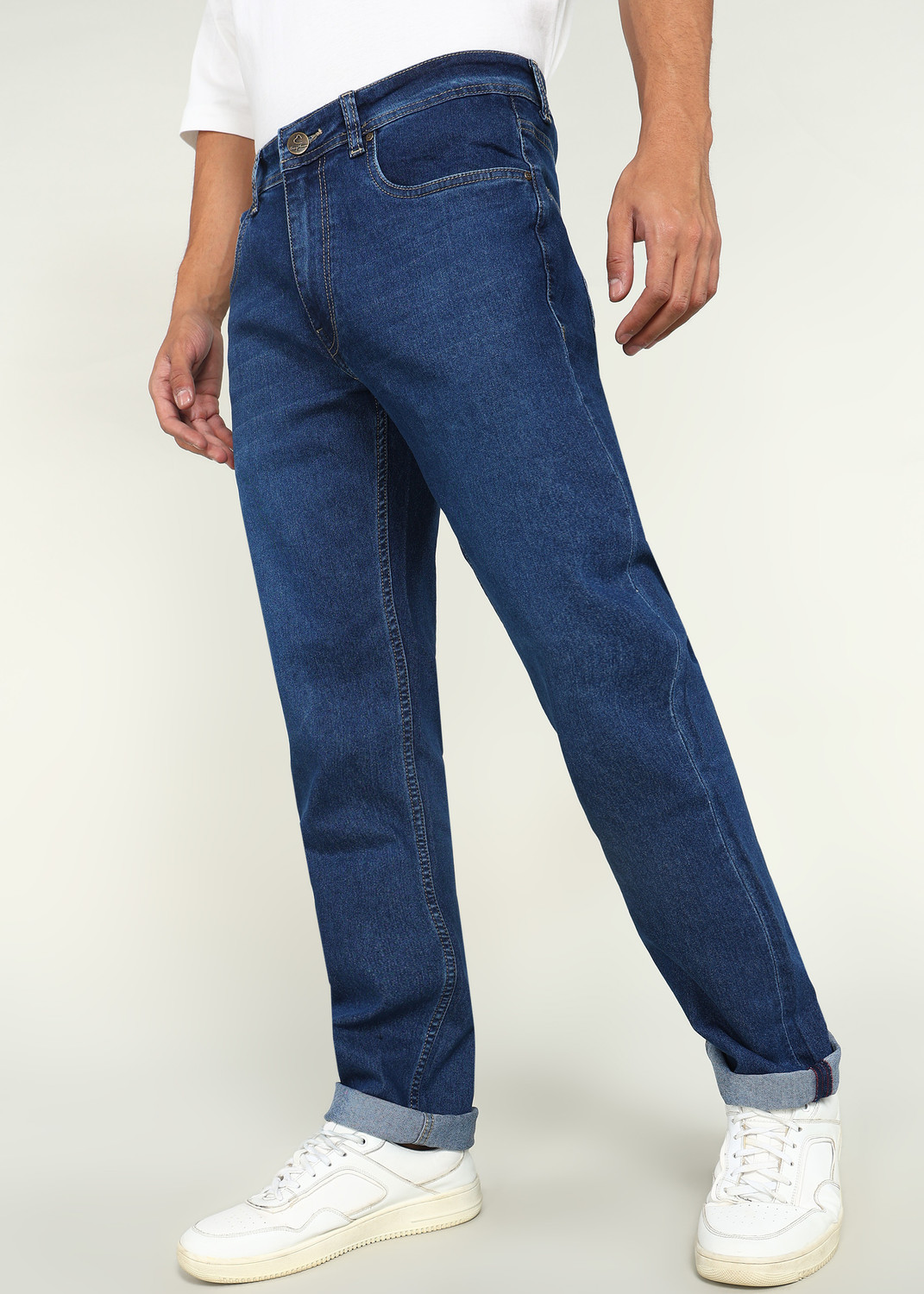 Image of BEING HUMAN Straight Fit Men Blue Jeans