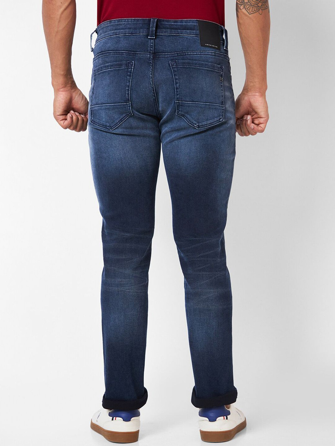 Image of Spykar Regular Men Dark Blue Jeans