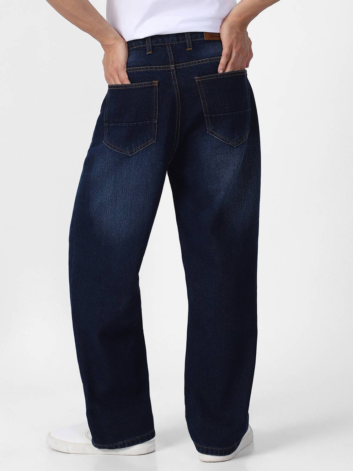 Urbano Men Dark Blue Loose Fit Jeans - Image 3