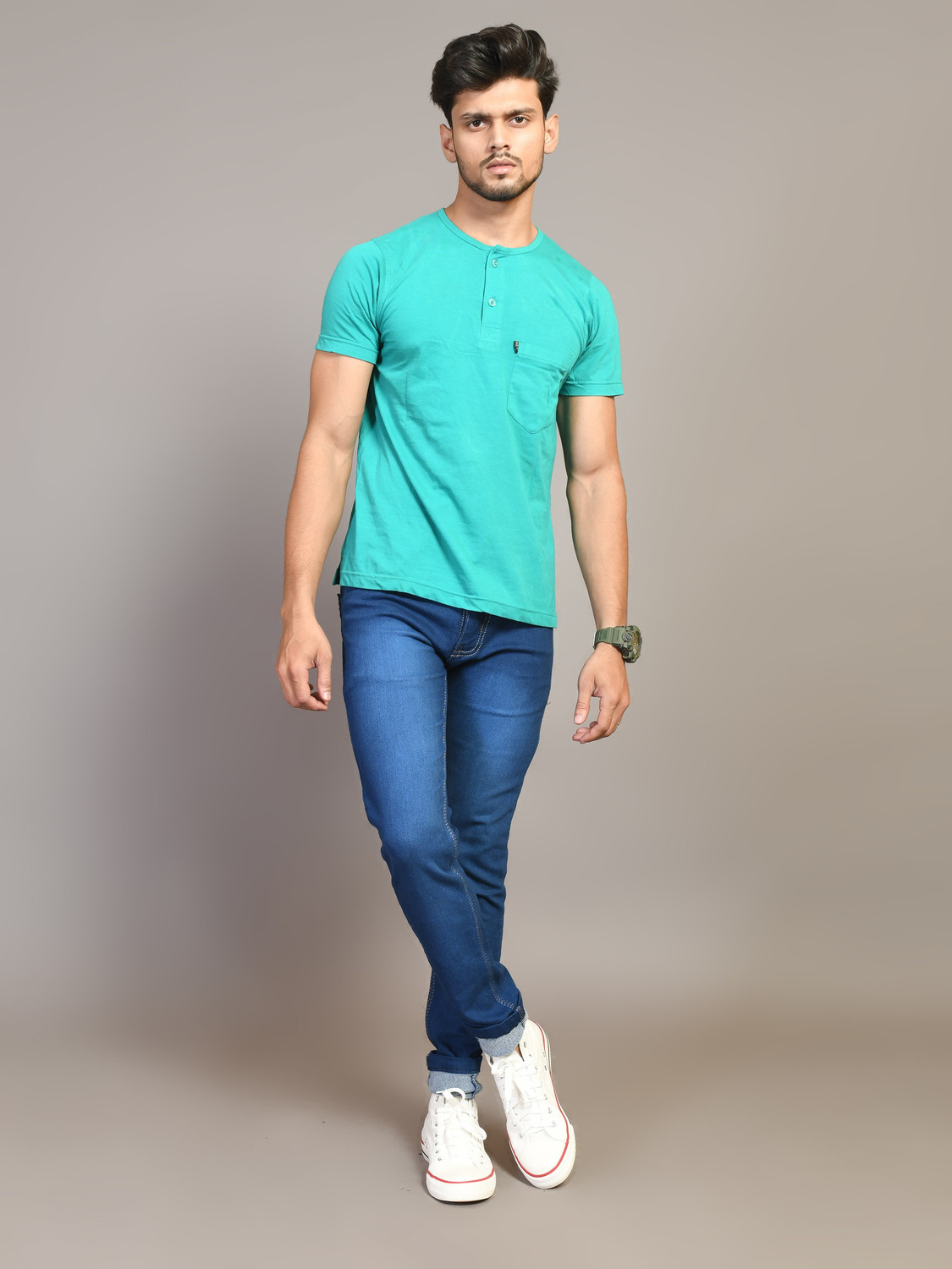 Image of Lzard Slim Men Dark Blue Jeans