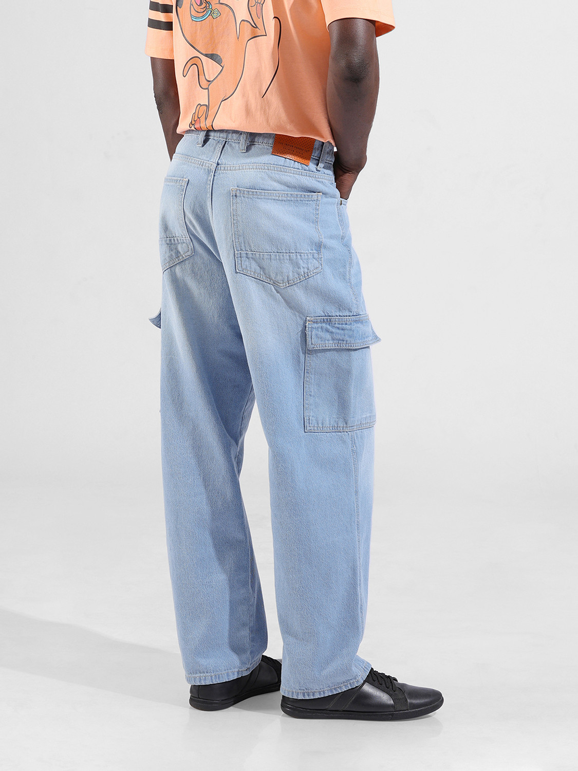 Image of The Indian Garage Co. Loose Fit Men Light Blue Jeans