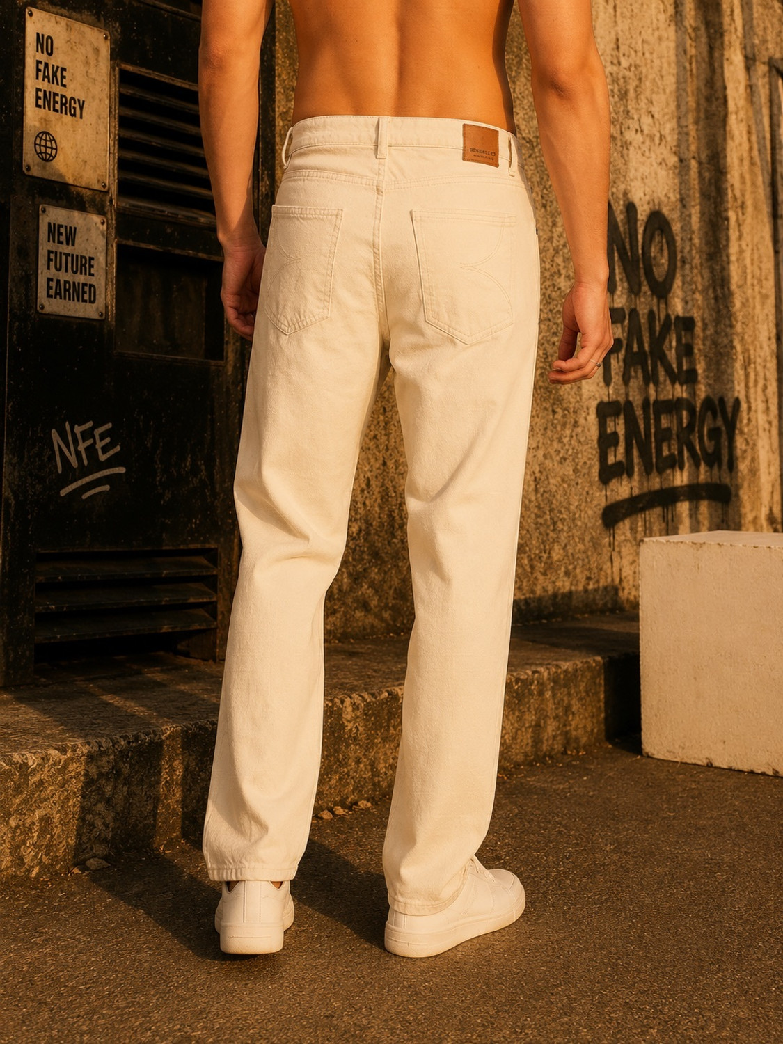 Image of Bene Kleed Regular Men Beige Jeans
