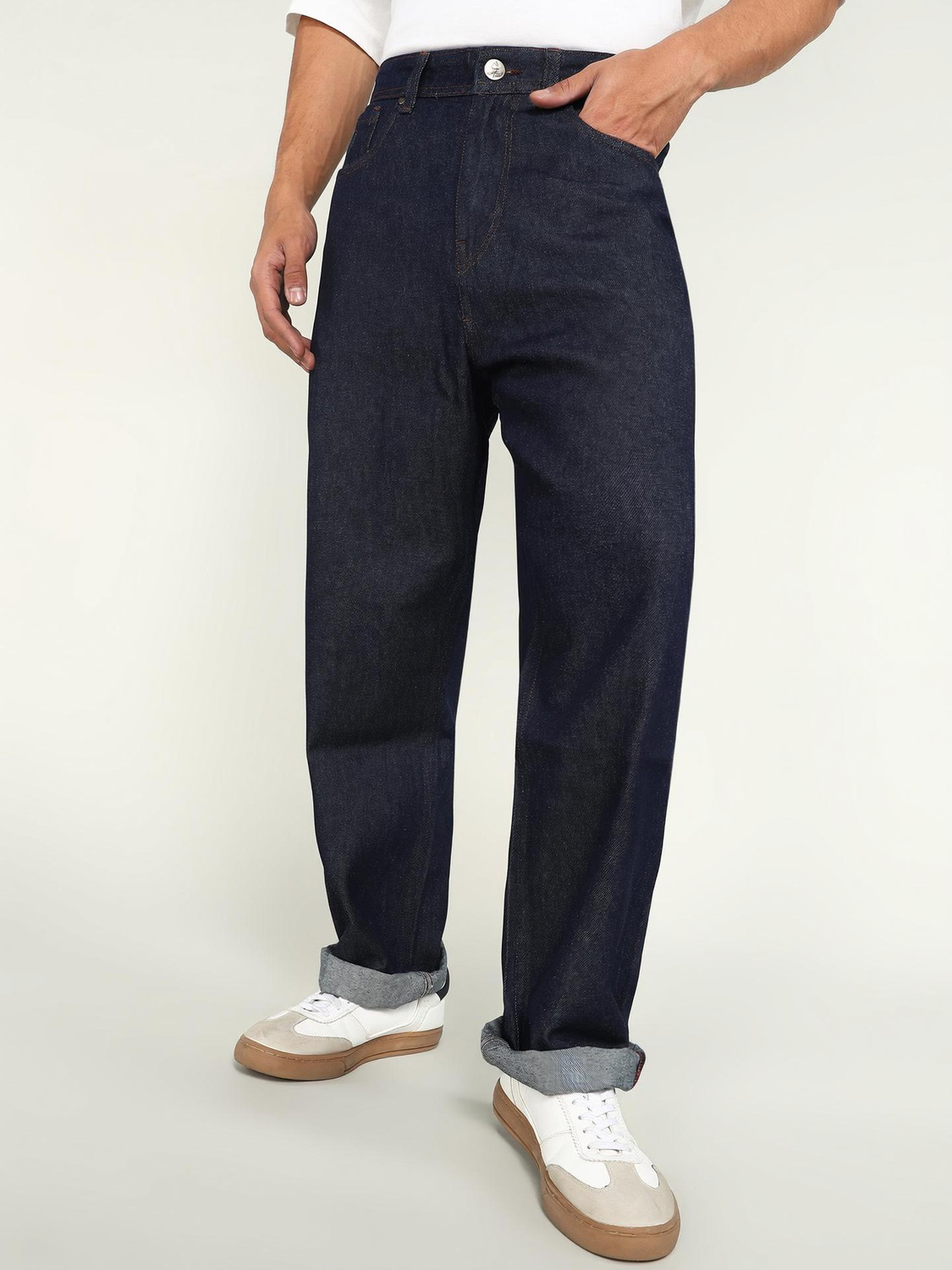Image of BEING HUMAN Loose Fit Men Blue Jeans