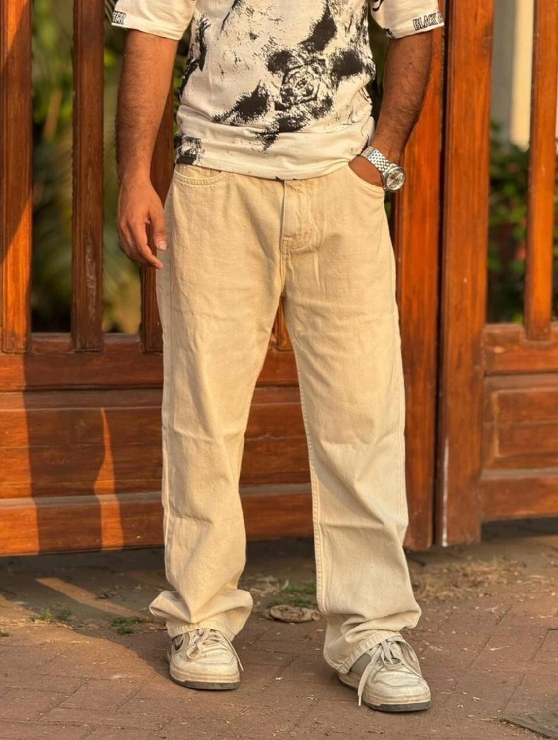 DASHING FIT Loose Fit Men Beige Jeans
