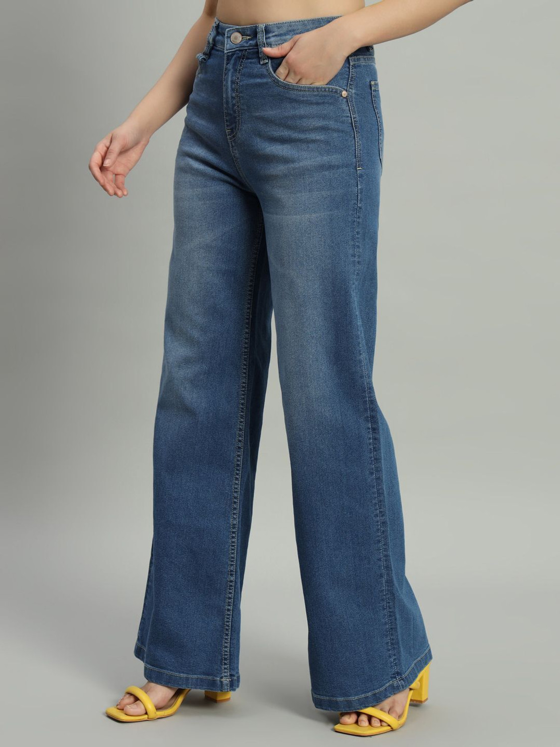 Image of GUTI Flared Women Blue Jeans