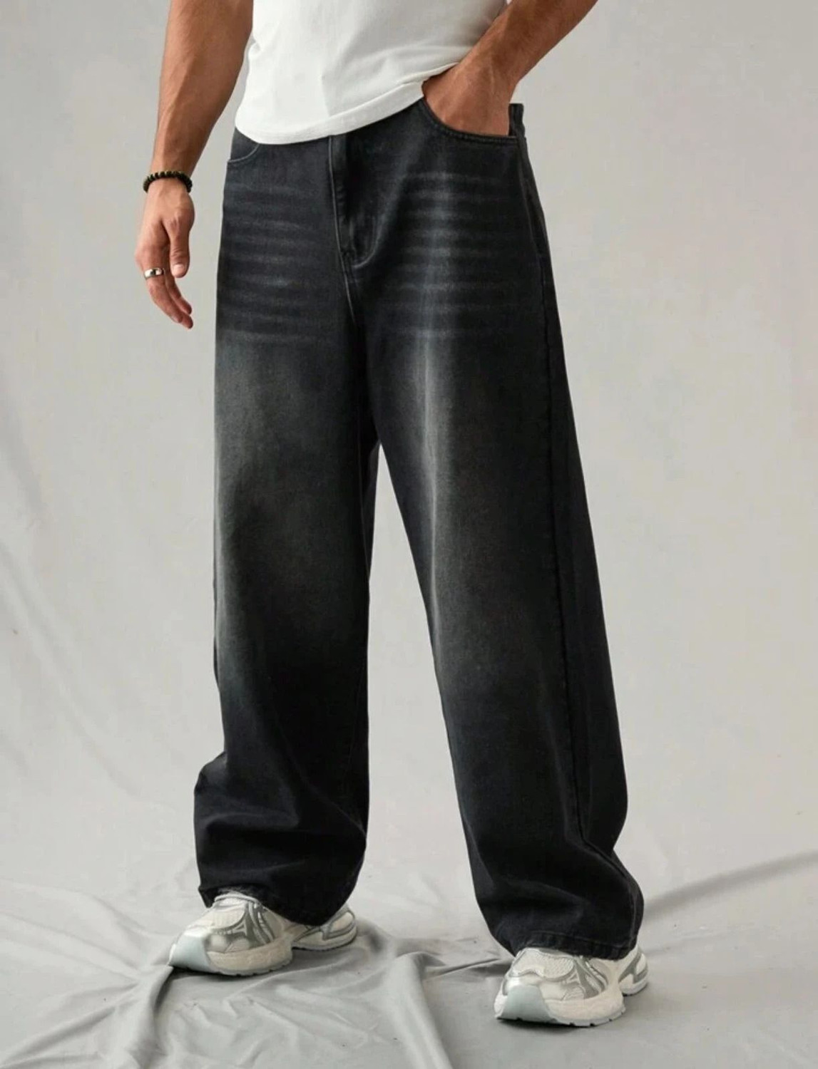 Image of 9XDenims Baggy Fit Men Black Jeans