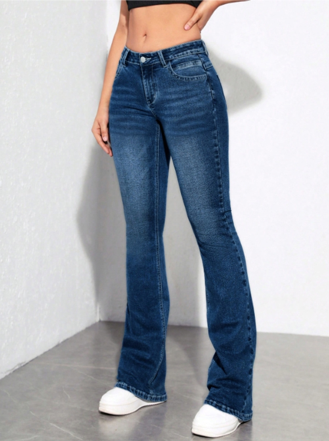 Image of WaltZ Flared Women Dark Blue Jeans
