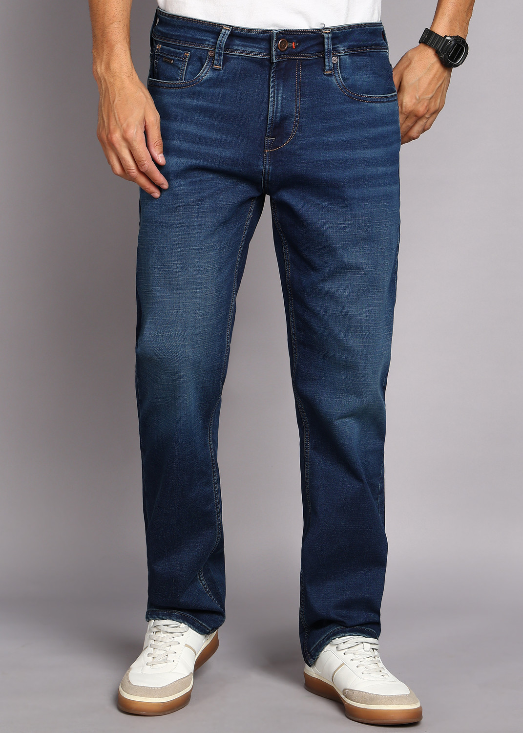 Image of KILLER Straight Fit Men Dark Blue Jeans