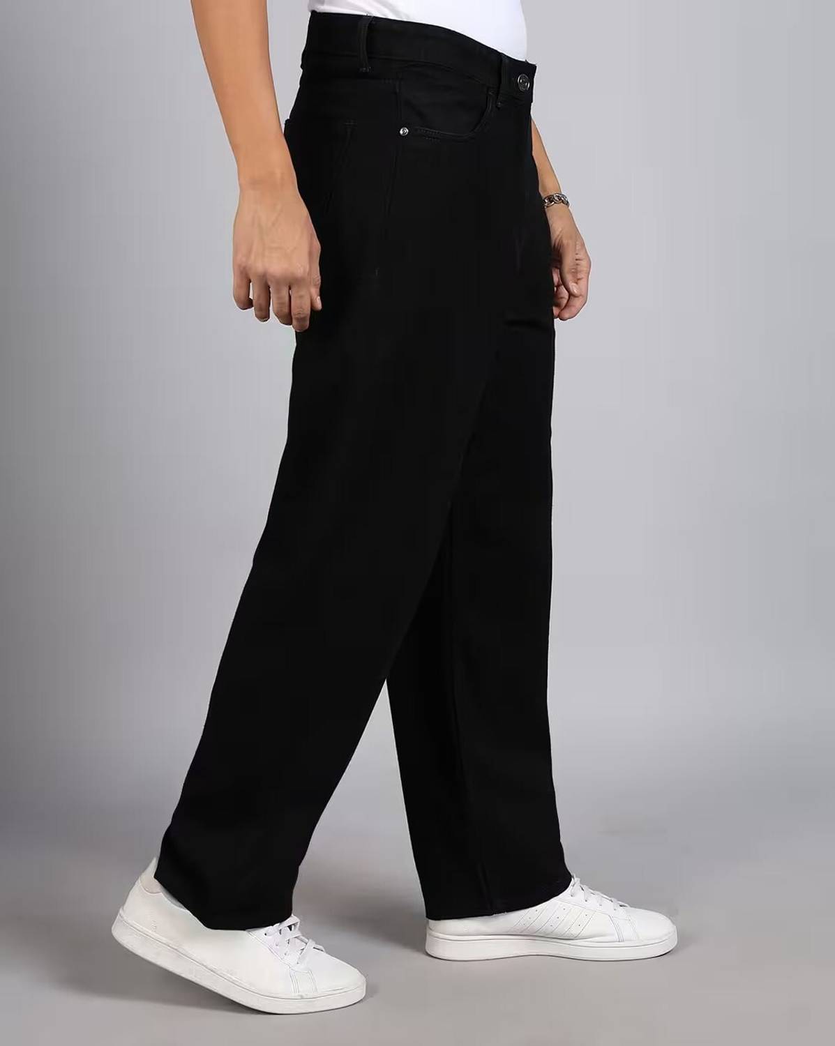 BOLD & BARE Straight Fit Black Jeans - Image 4