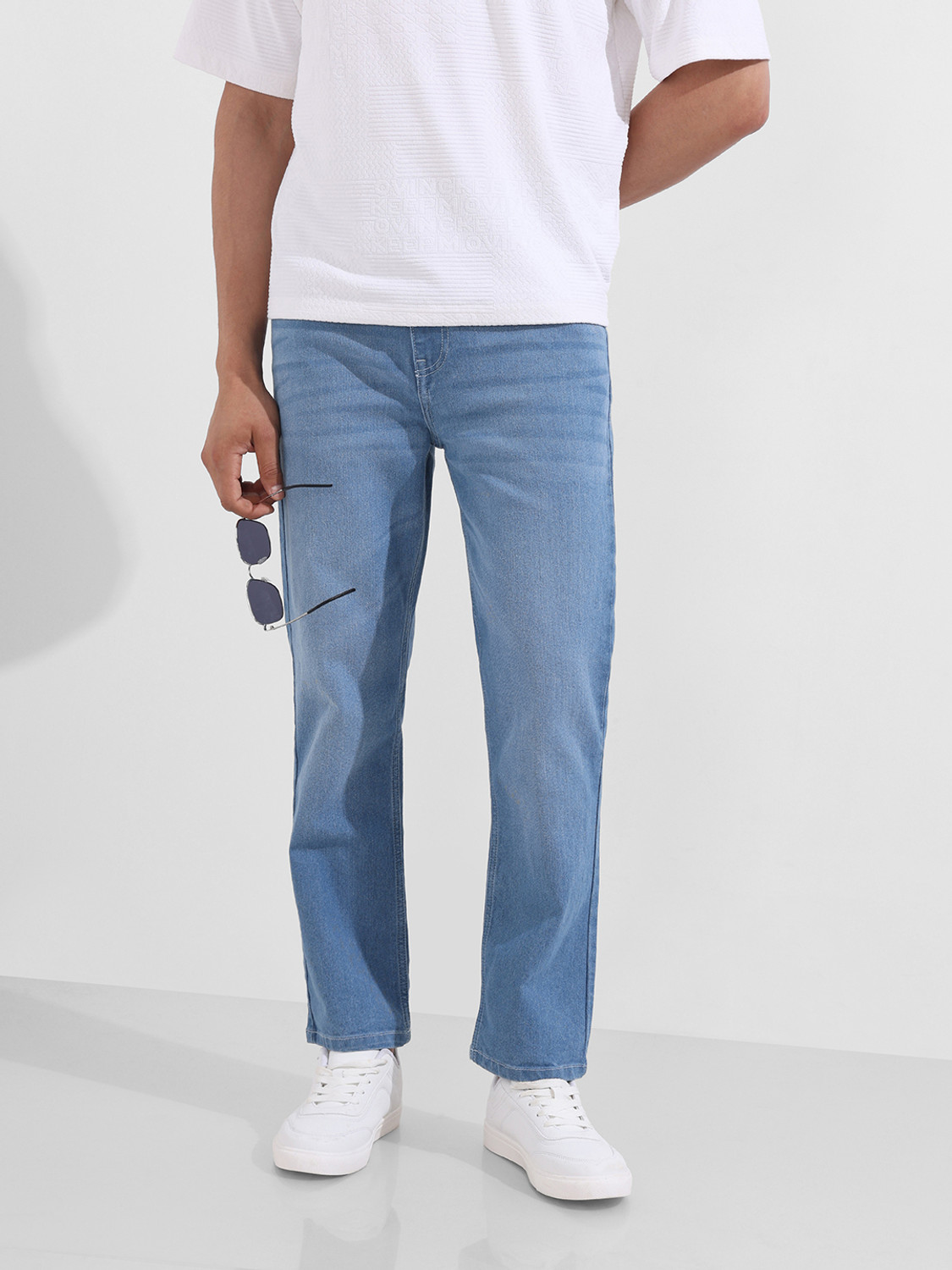 Image of The Indian Garage Co. Straight Fit Men Blue Jeans