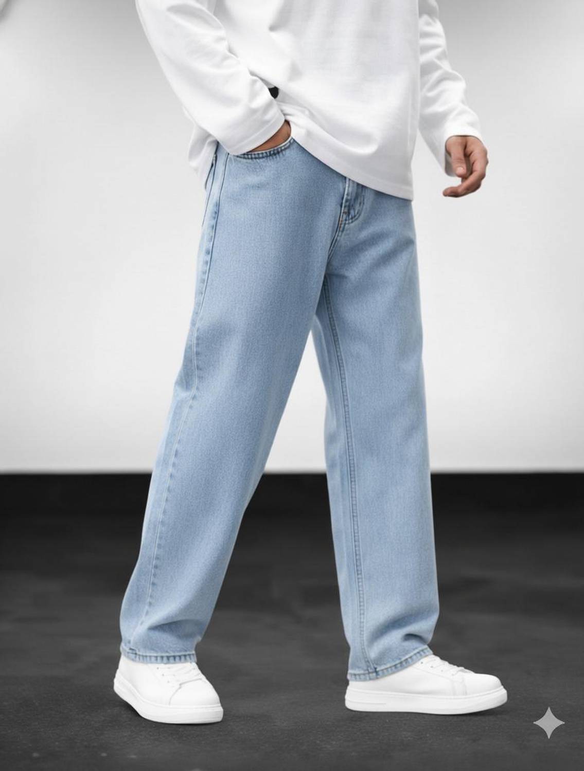 Toolnexa Straight Fit Light Blue Jeans - Image 1