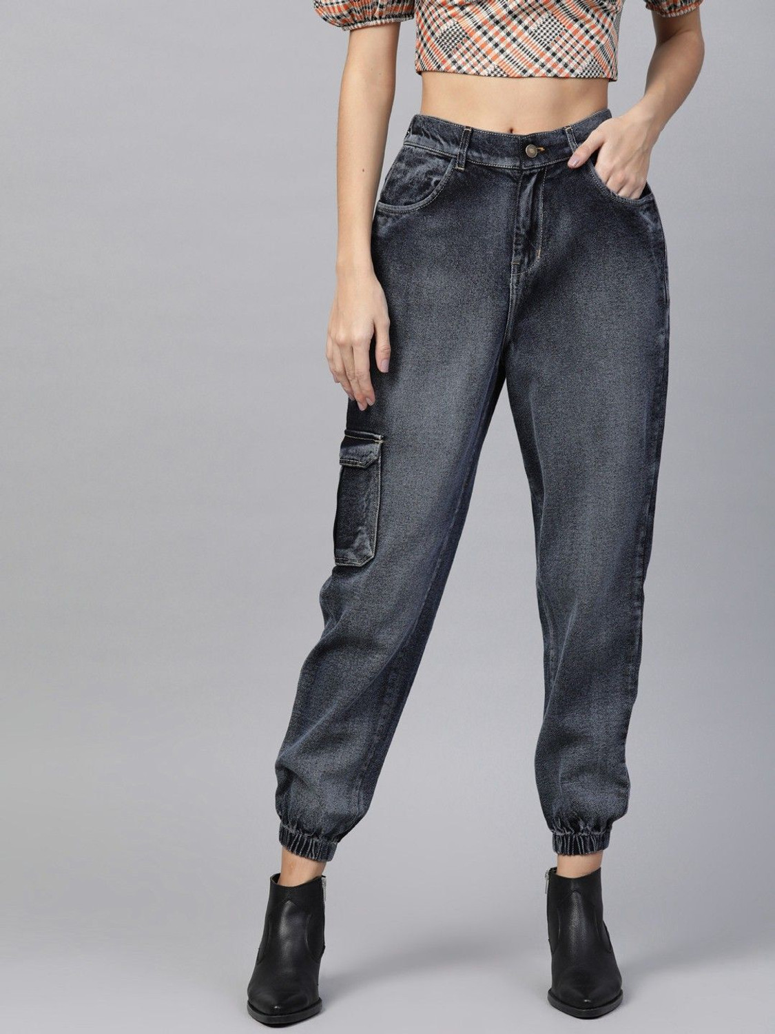 Image of SASSAFRAS Jogger Fit Women Dark Blue Jeans