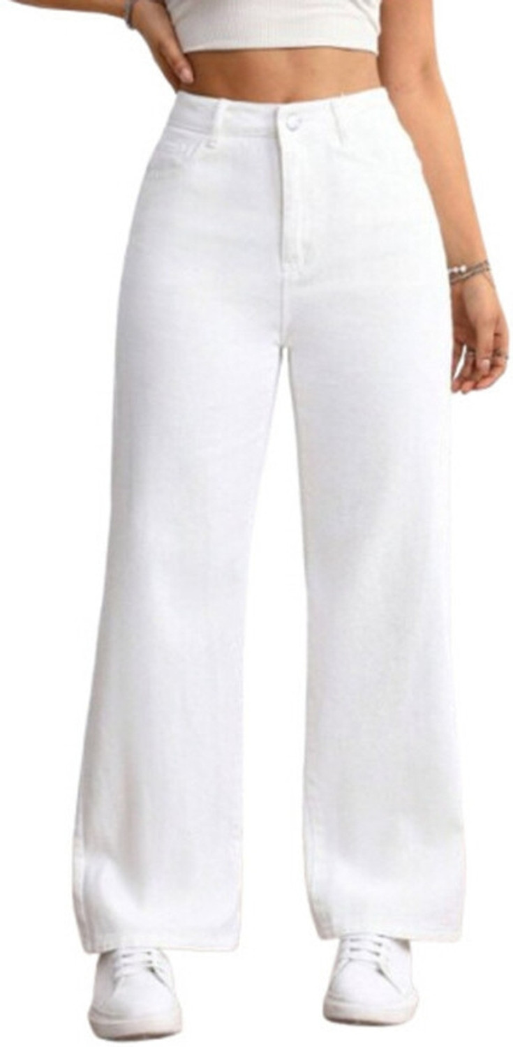 Image of BEN MARTIN Loose Fit Women White Jeans