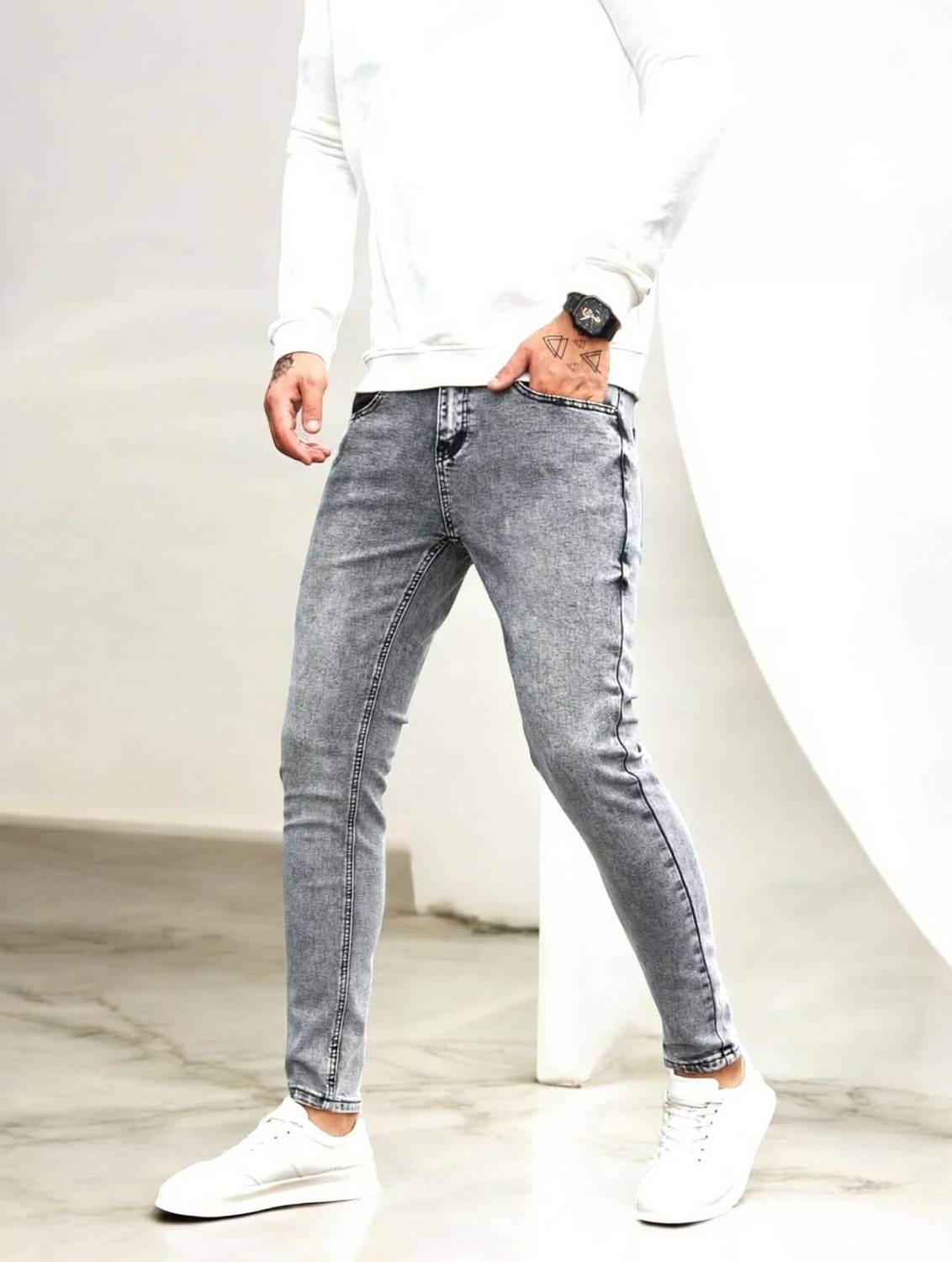 AIRCRAFTJEANS Relaxed Fit Men Grey Jeans