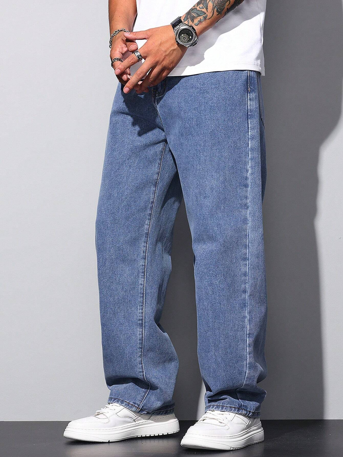Image of DENIM LOOK Loose Fit Men Light Blue Jeans