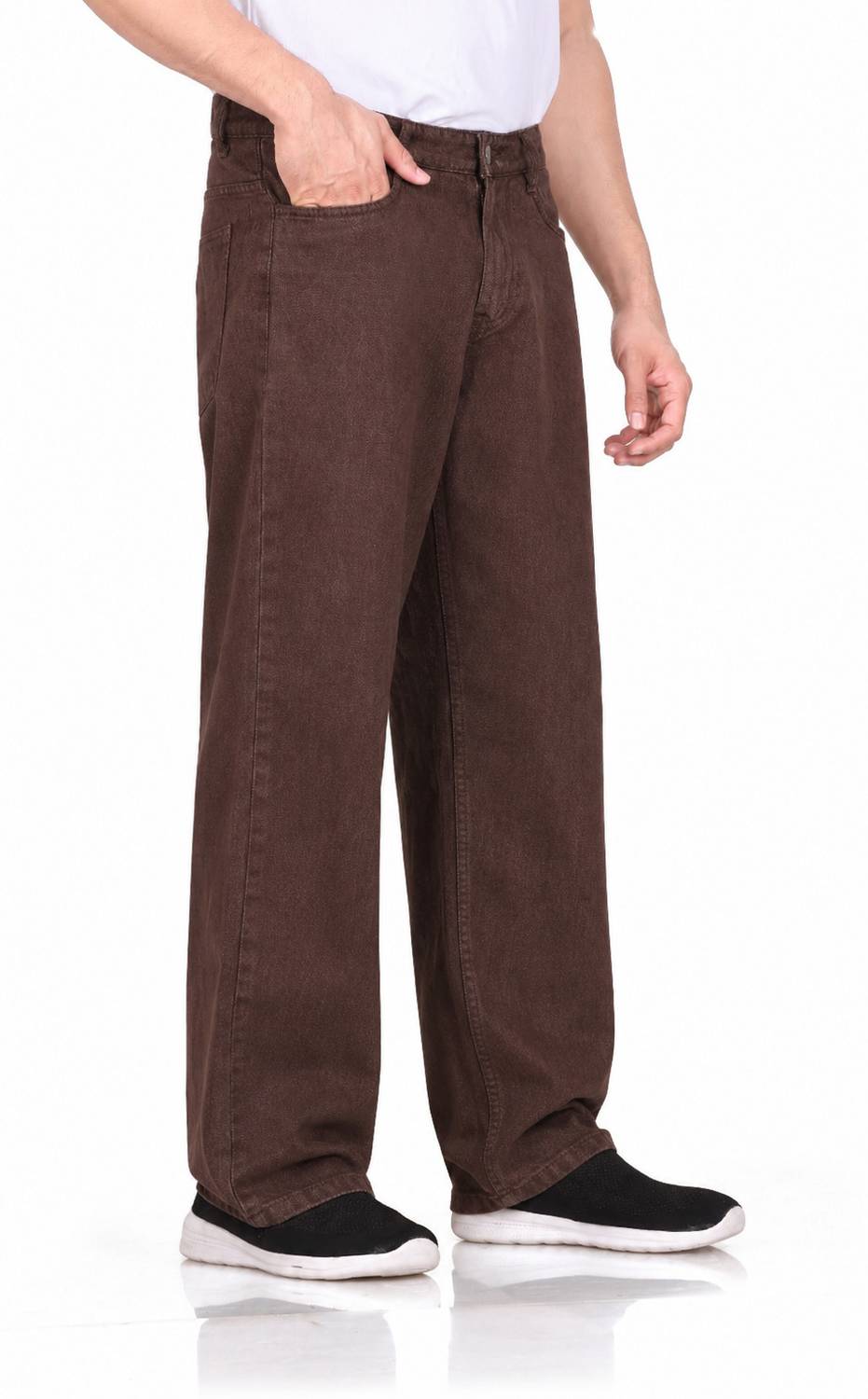 Wearo Loose Fit Men Brown Jeans - Image 3