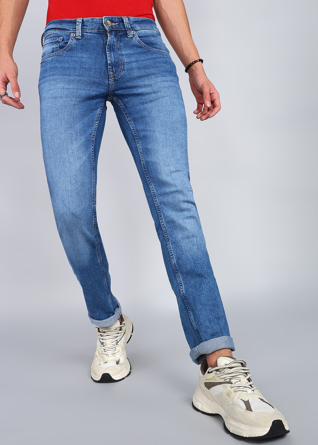 Image of Spykar Regular Men Blue Jeans