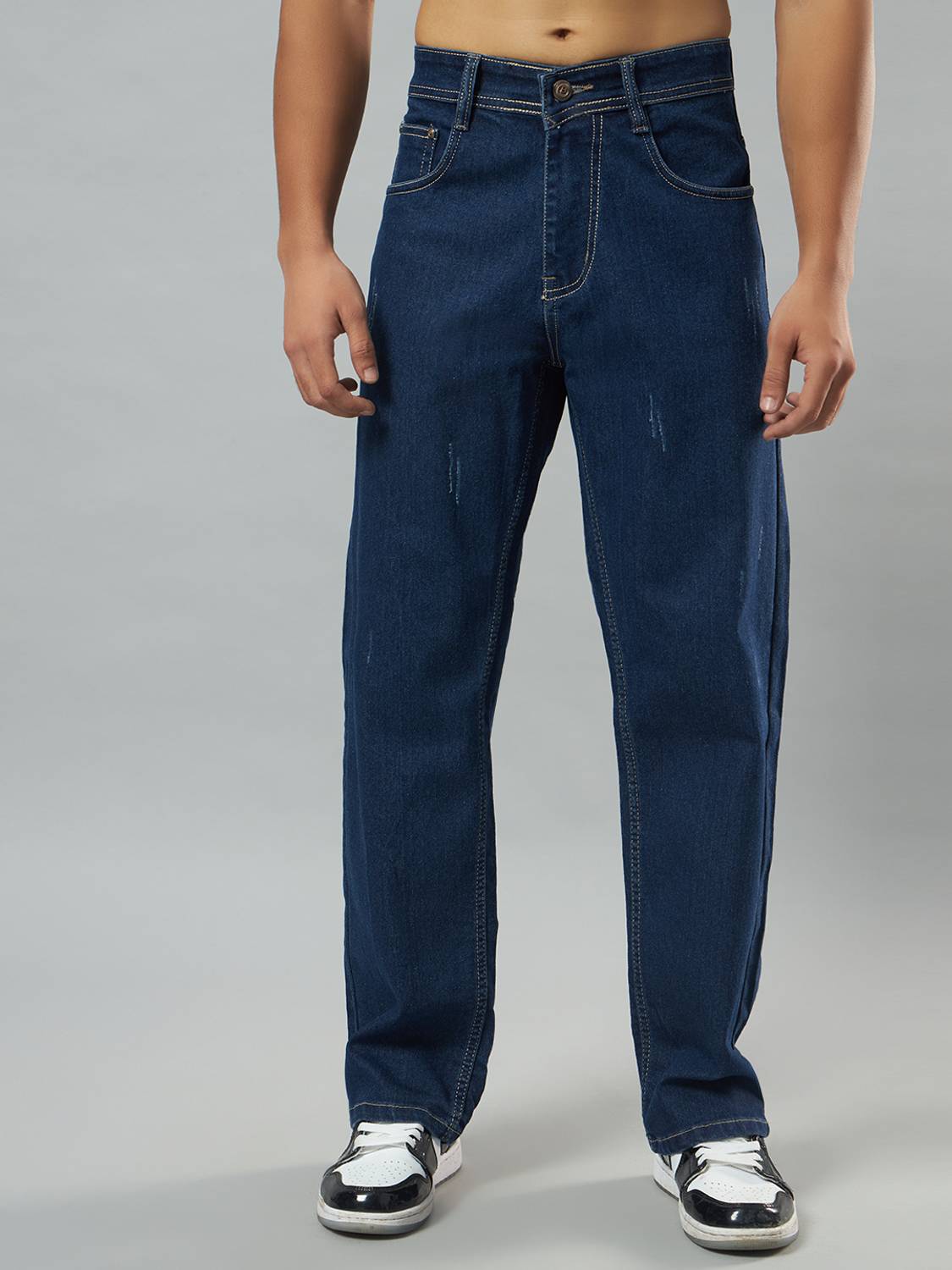 BREXX Relaxed Fit Men Dark Blue Jeans