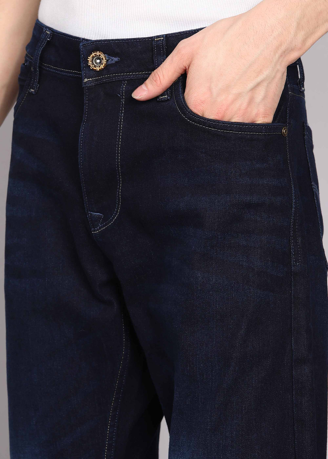 Image of LAWMAN Straight Fit Men Dark Blue Jeans