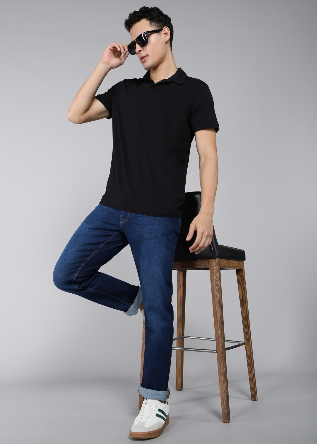 Image of Allen Solly Men Regular Mid Rise Blue Jeans