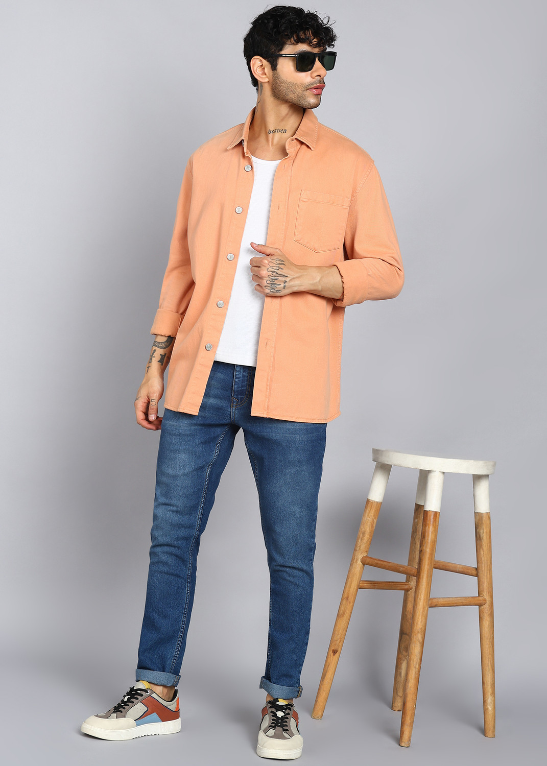 Image of WROGN Slim Men Dark Blue Jeans