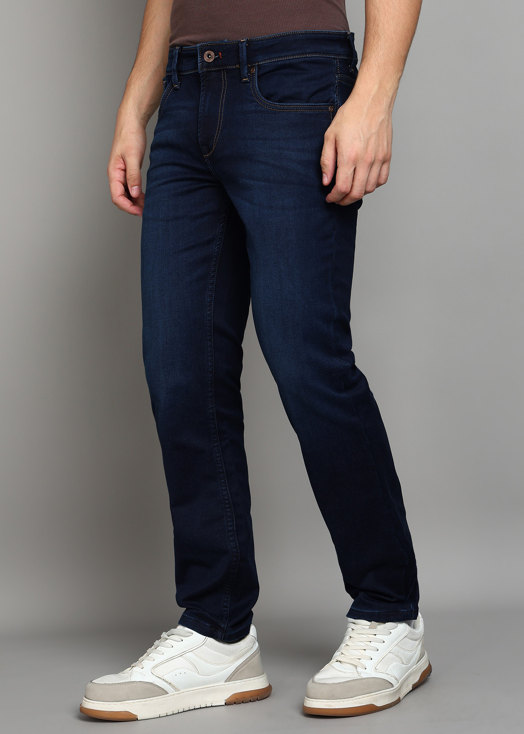 Image of KILLER Men Slim Mid Rise Dark Blue Jeans