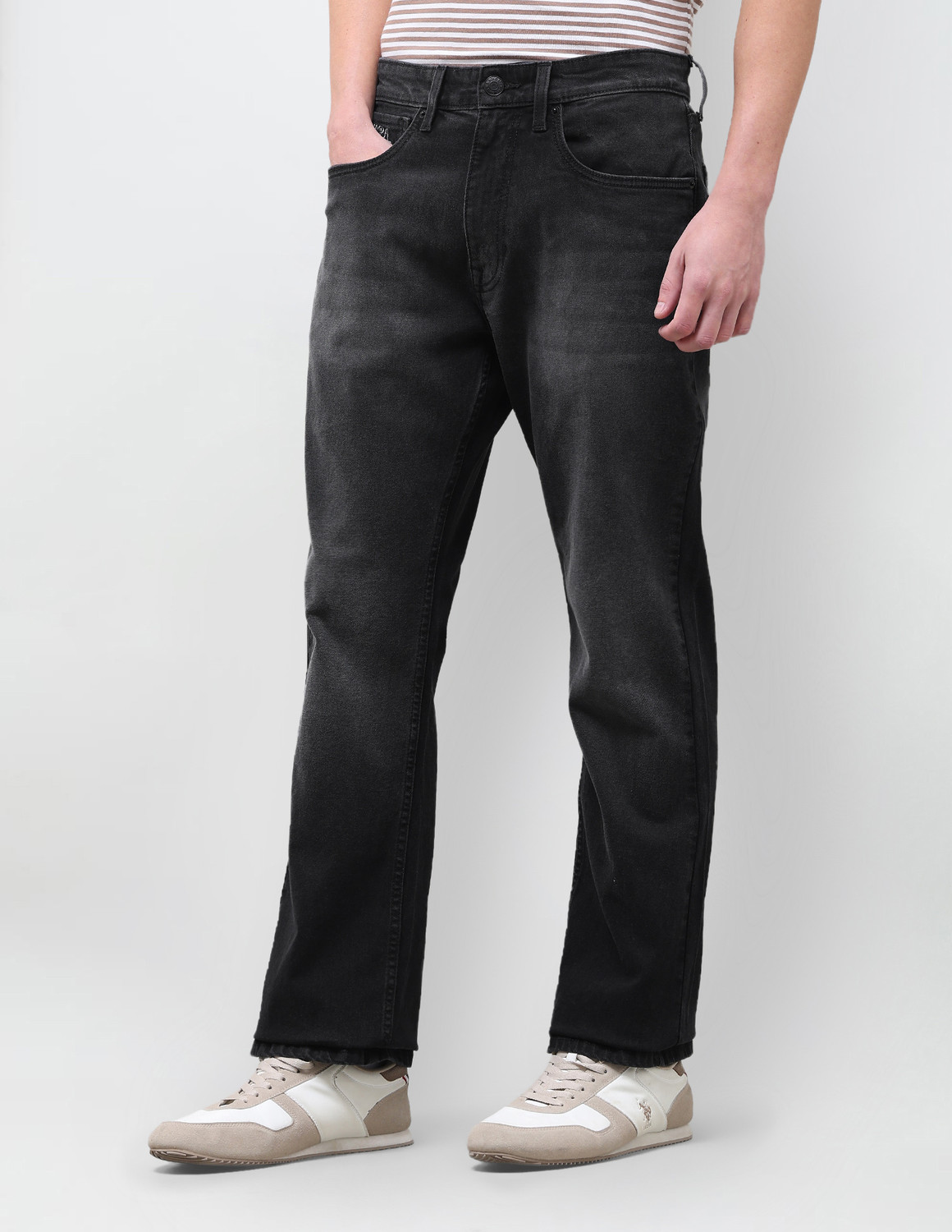 Image of U.S. Polo Assn. Denim Co. Boot-Leg Men Black Jeans