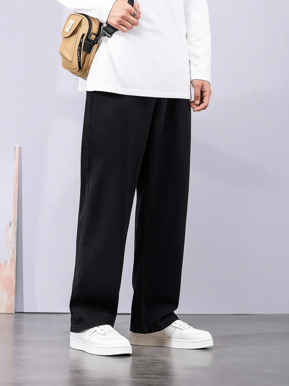 Image of Denim Hawk Loose Fit Men Black Jeans