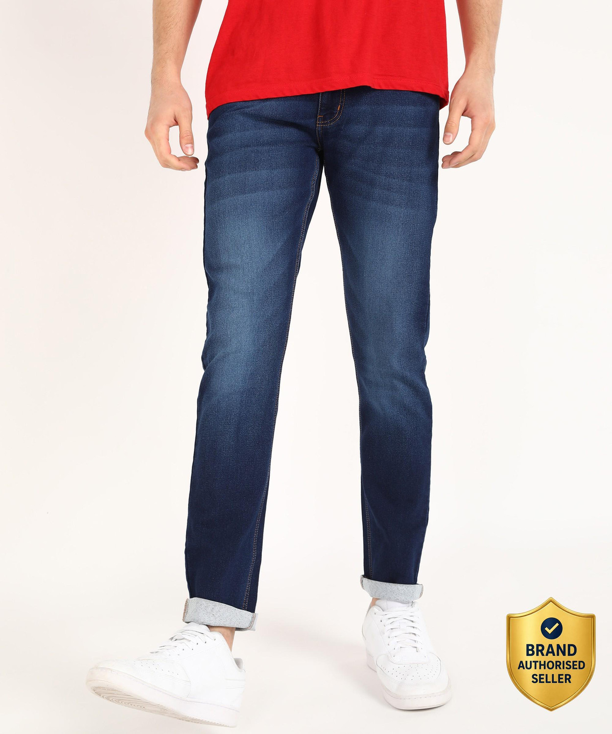 Image of NUMERO UNO Sustainable Denim Tapered Fit Men Dark Blue Jeans