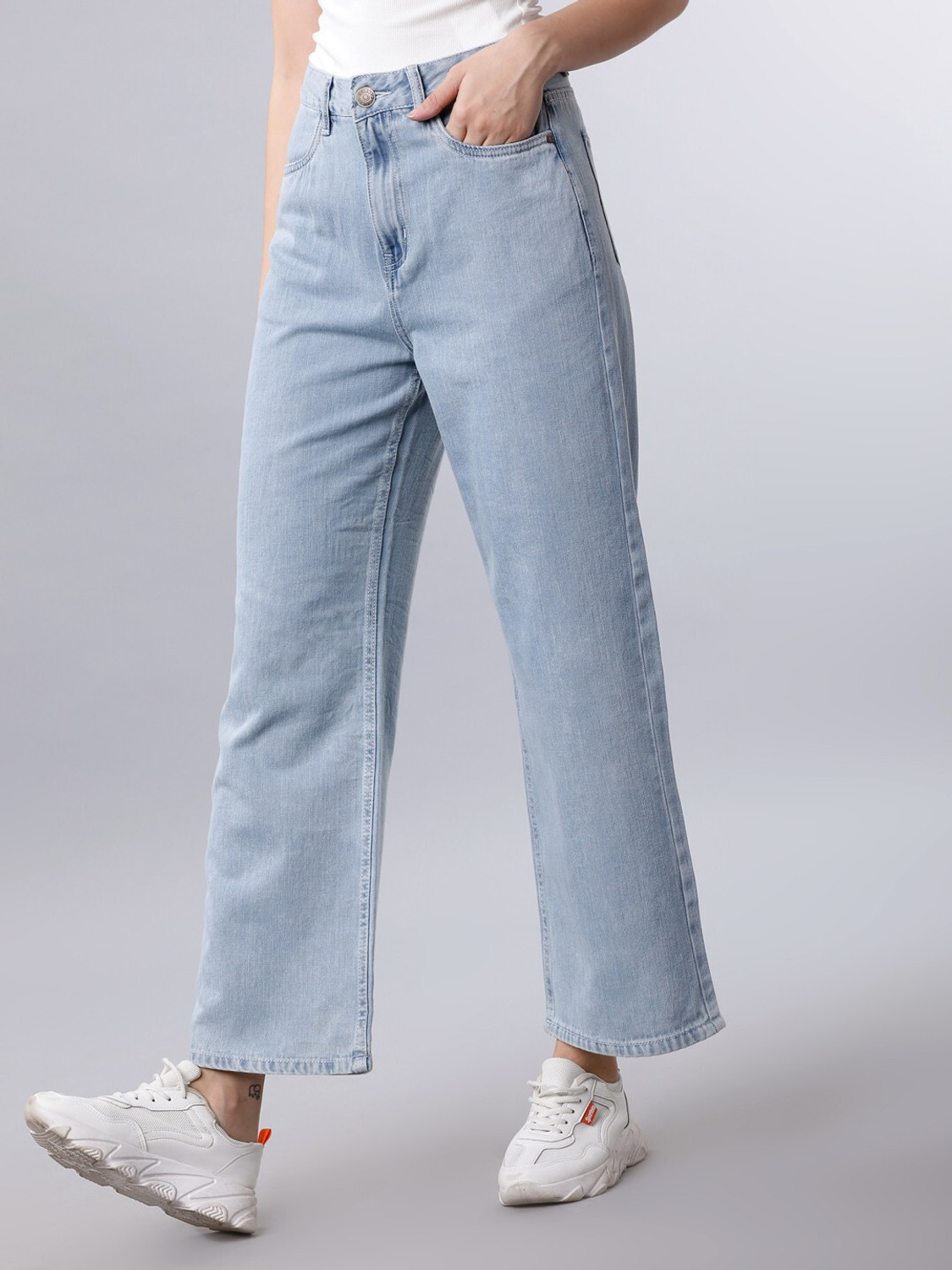 Image of Tokyo Talkies Flared Women Light Blue Jeans