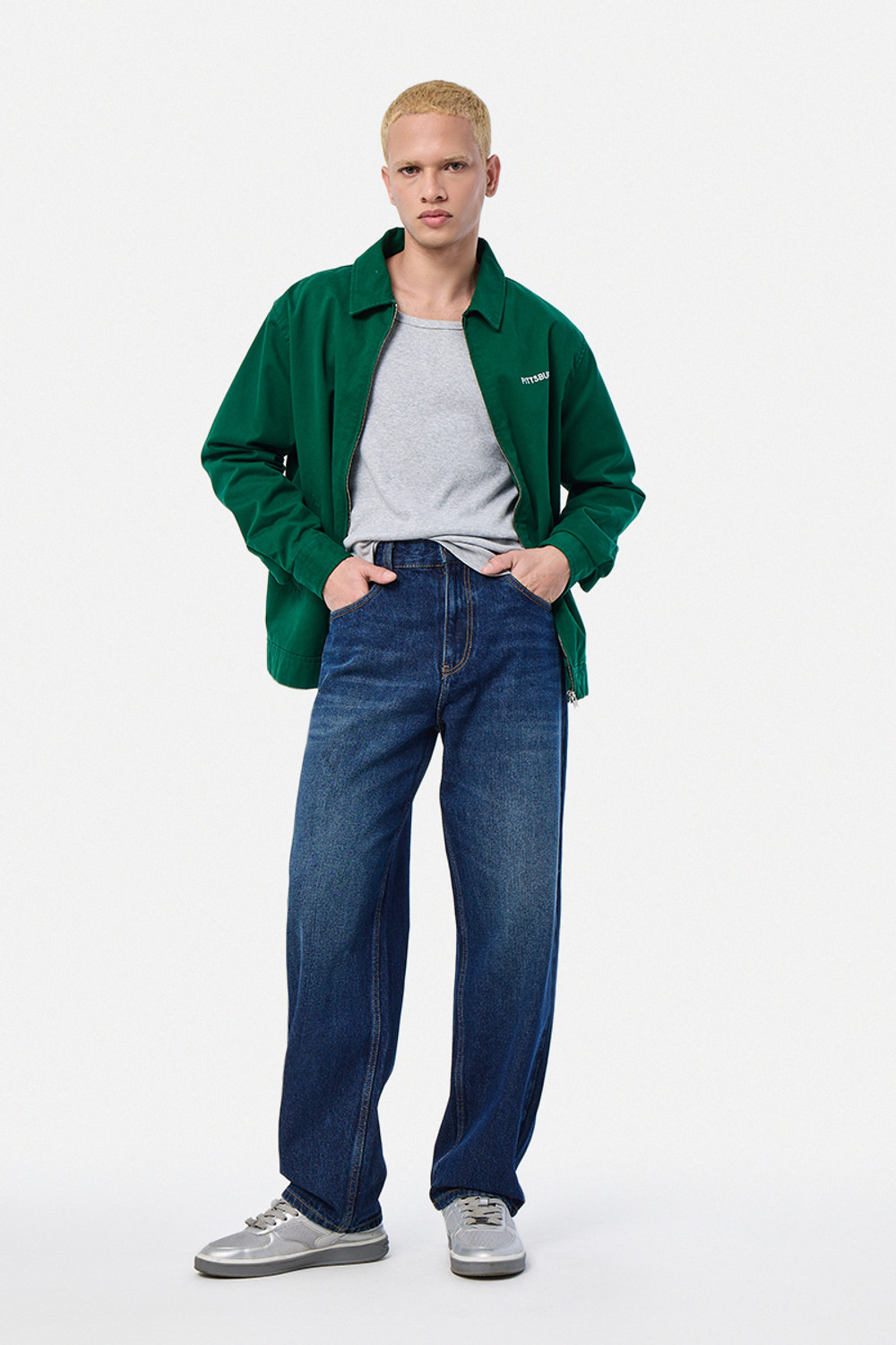 Image of Snitch Baggy Fit Men Blue Jeans
