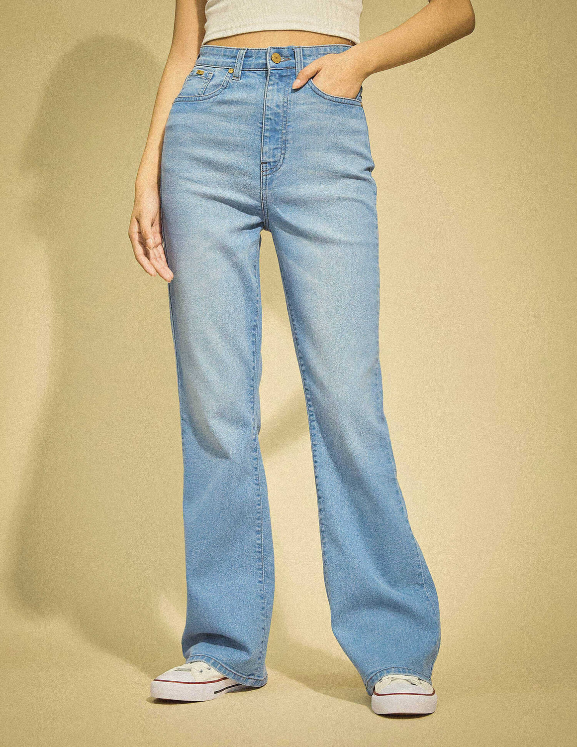 Image of FLYING MACHINE Boot-Leg Women Blue Jeans