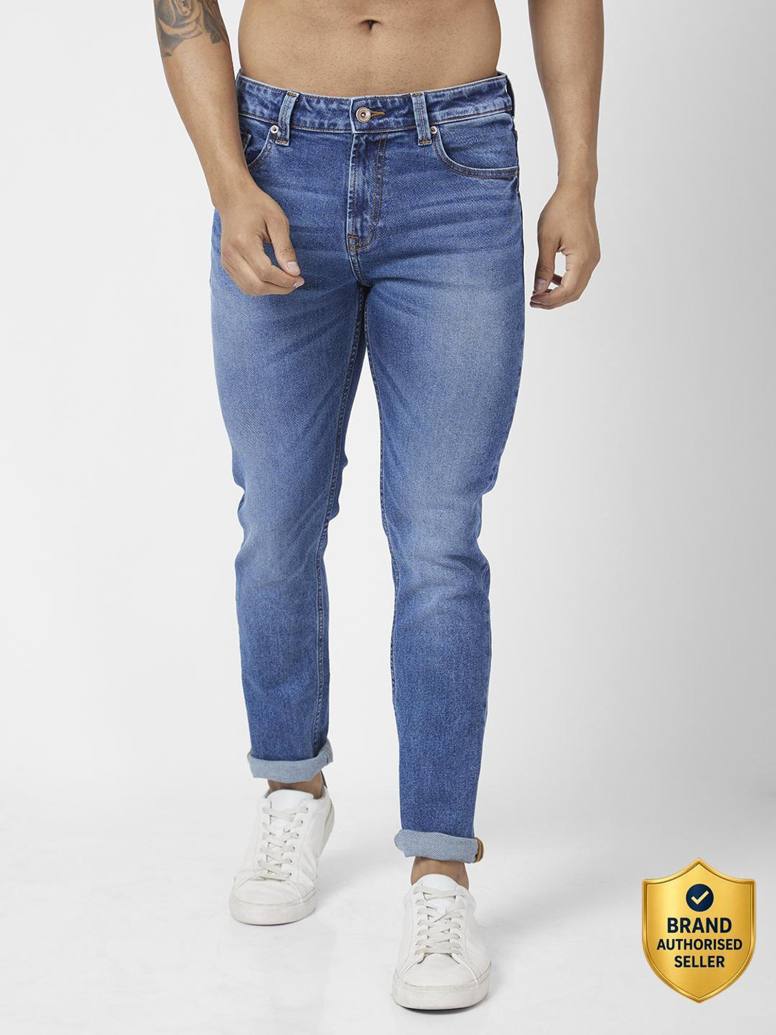 Image of Spykar Slim Men Blue Jeans