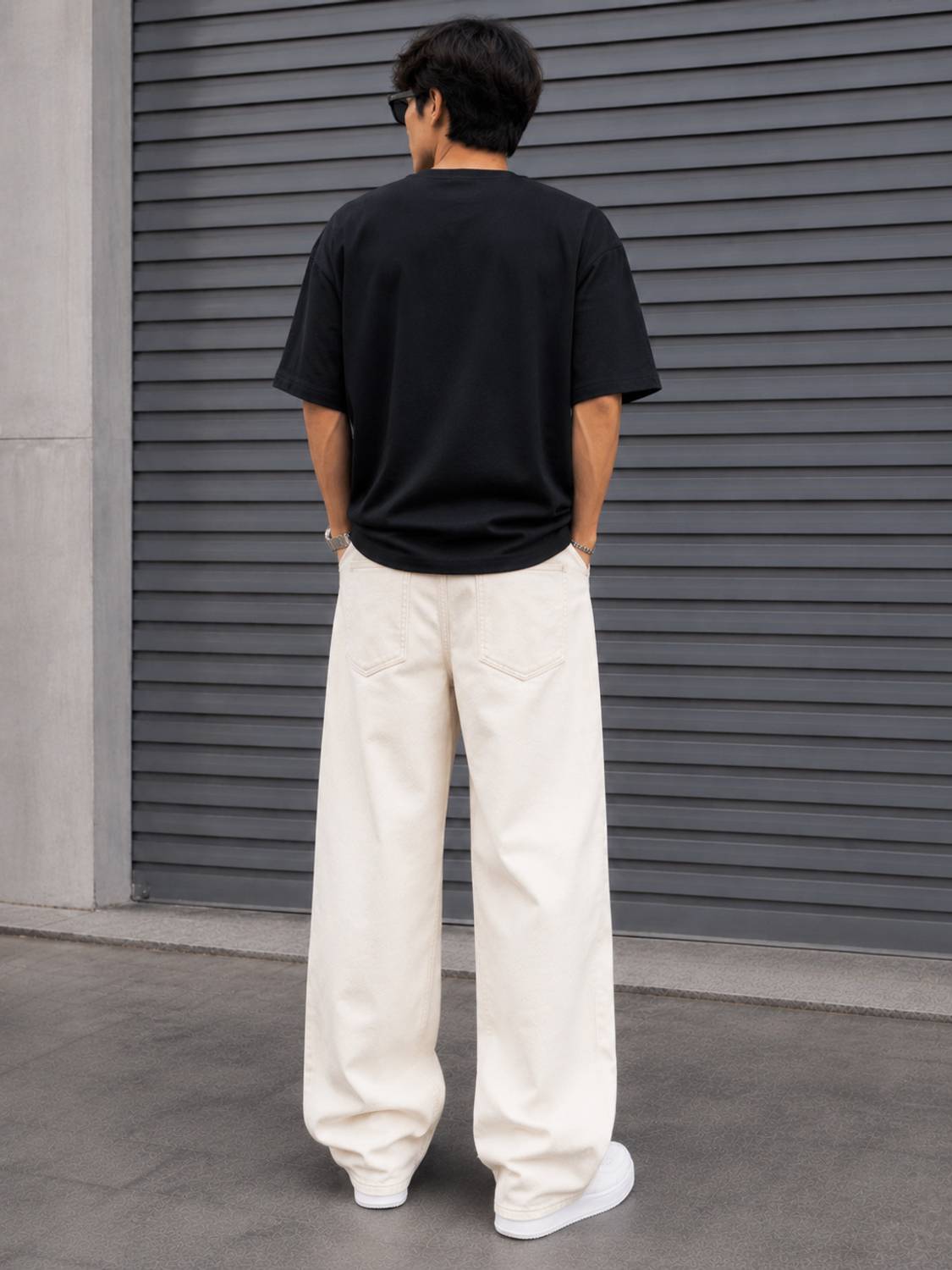 Pahiraav Wide Leg Men Beige Jeans - Image 2