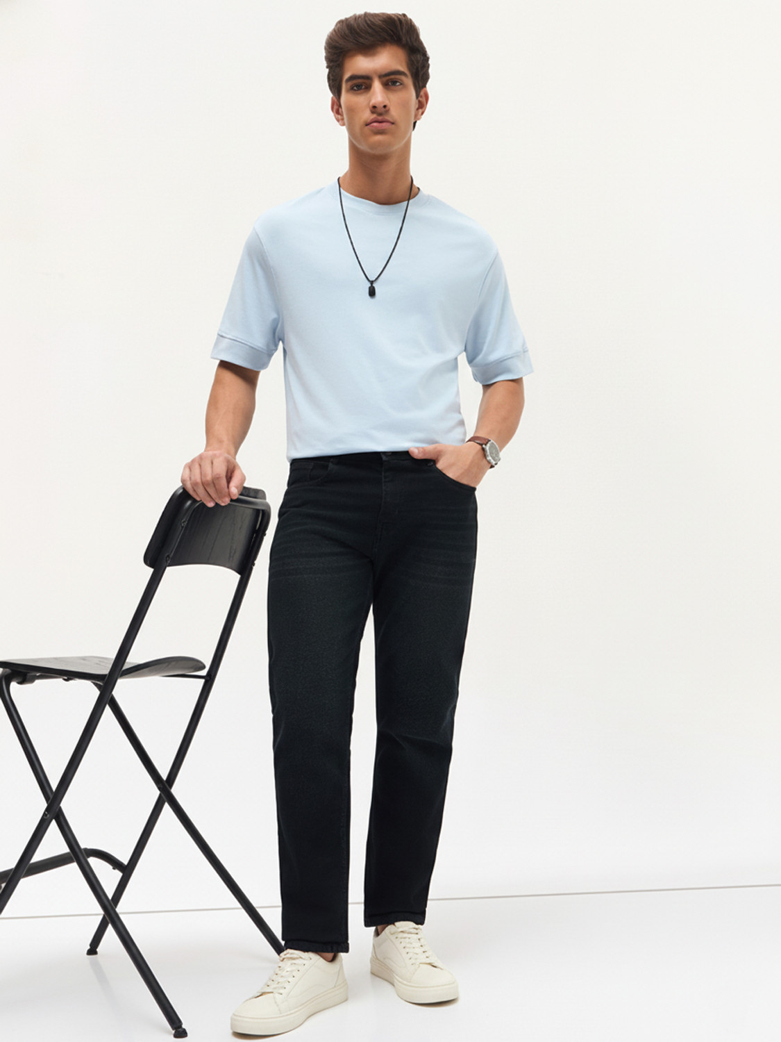 Image of Urbano Fashion Regular Men Black Jeans
