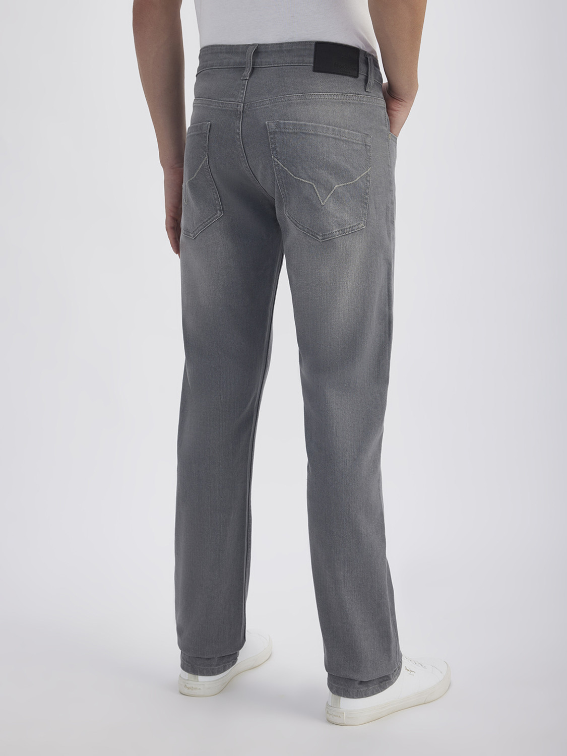 Image of Pepe Jeans Men Straight Fit Mid Rise Grey Jeans