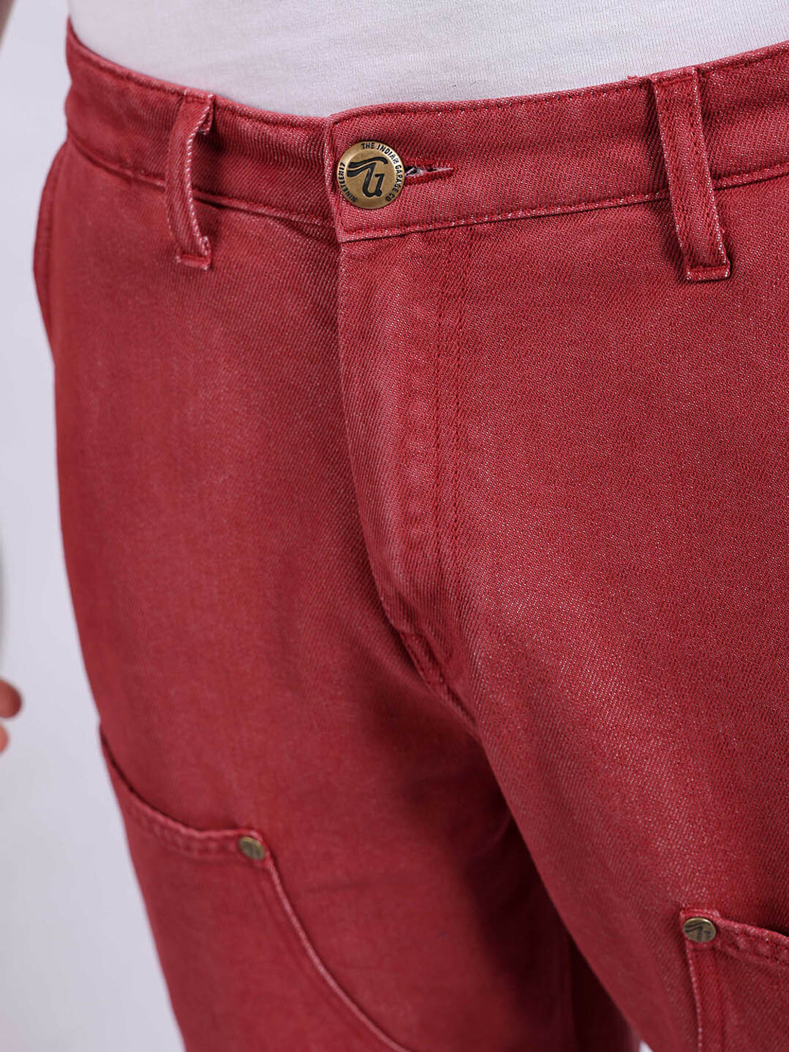 Image of The Indian Garage Co. Loose Fit Men Red Jeans