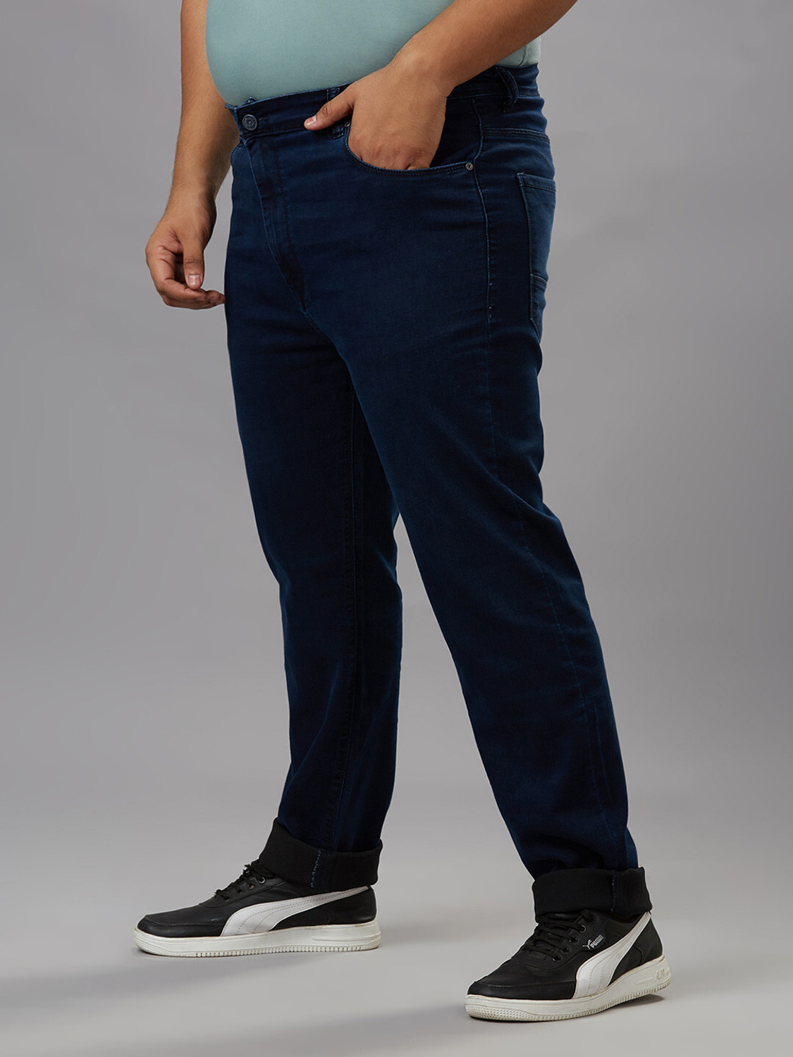 Image of XMEX Men Regular High Rise Dark Blue Jeans