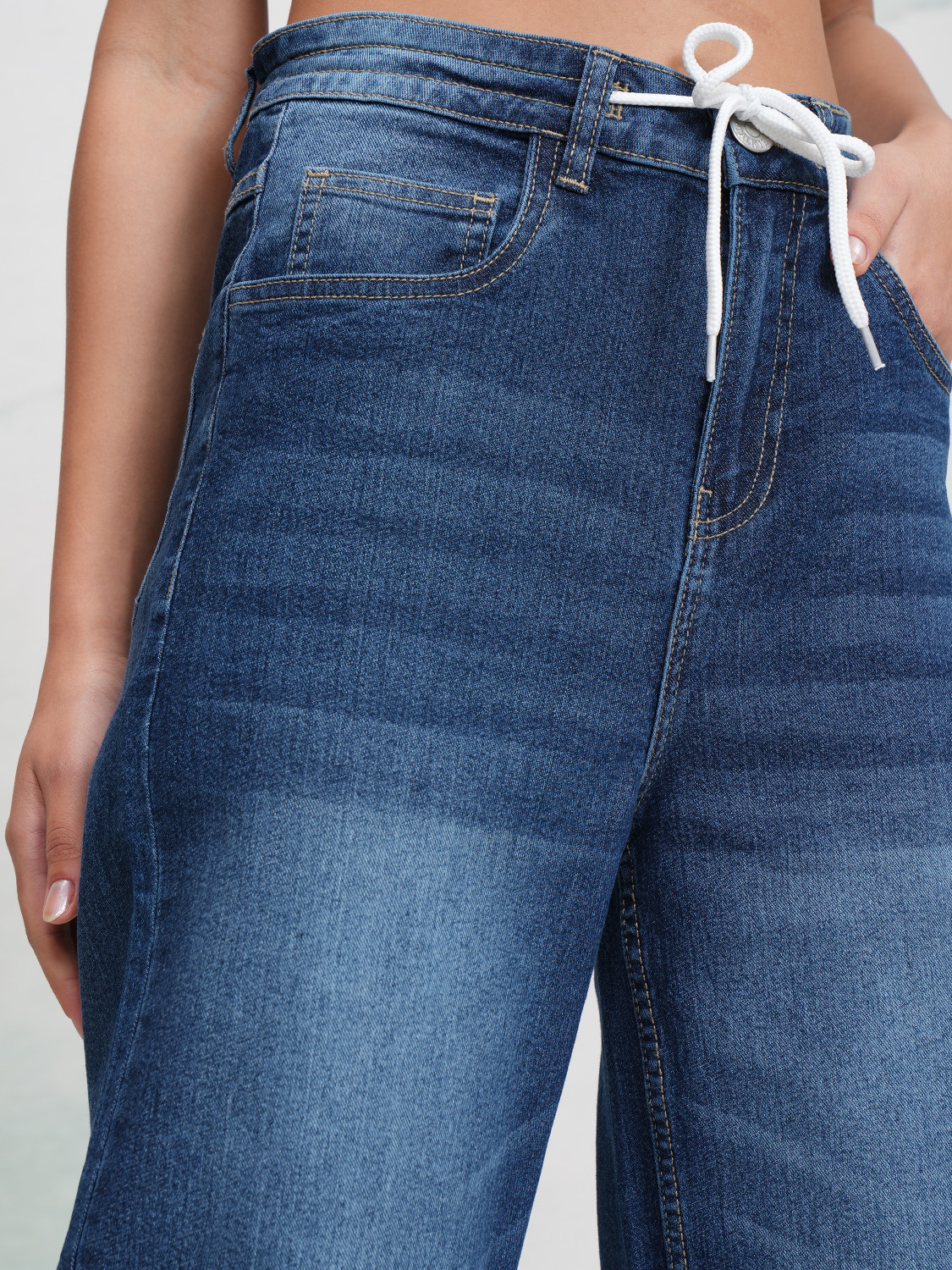 Image of Tokyo Talkies Boot-Leg Women Blue Jeans
