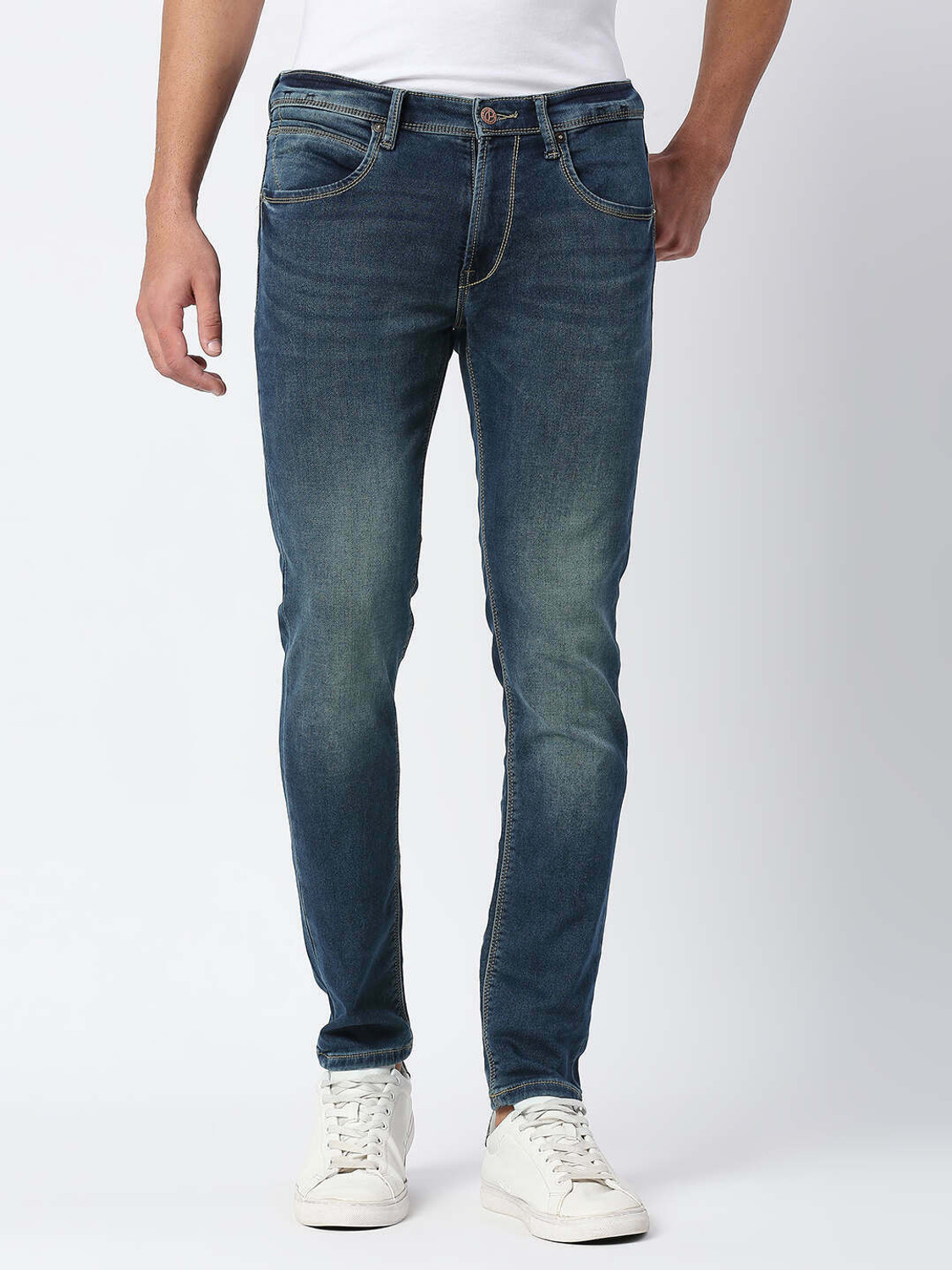 Image of Pepe Jeans Tapered Fit Men Blue Jeans