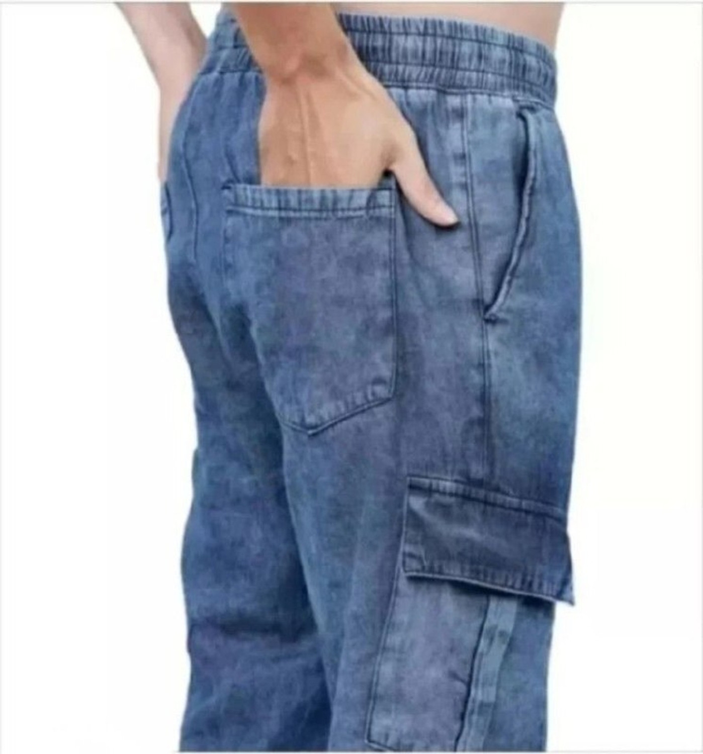 Image of Emmy Word Jogger Fit Men Blue Jeans