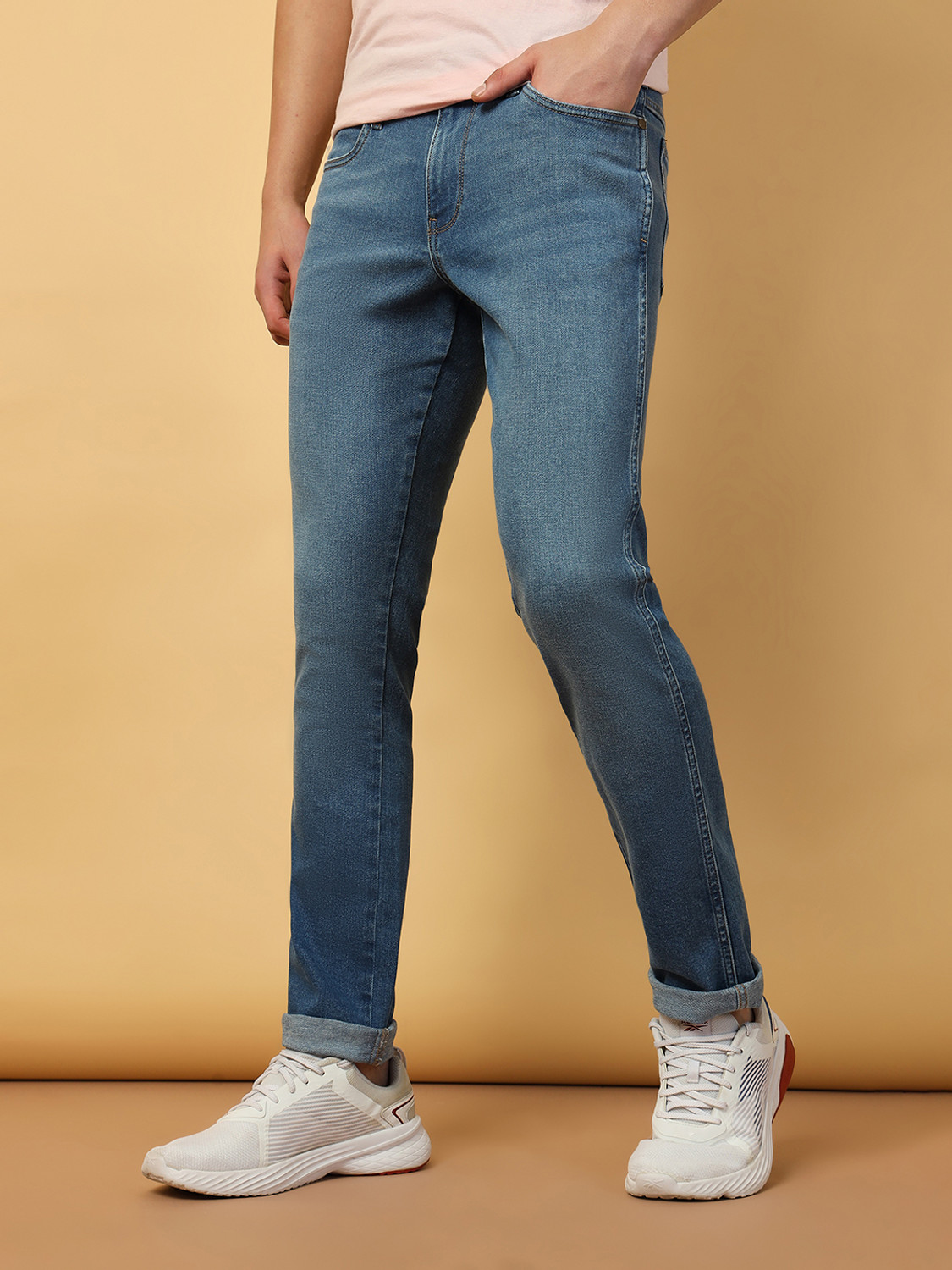 Image of Wrangler Slim Men Dark Blue Jeans